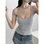 Sculpted Square Neck Tank Top for Women, Fashionable Tank Top, Women Square Neck Top