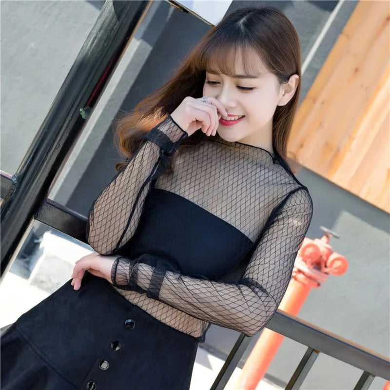 Transparent Mesh See Through Top for Women