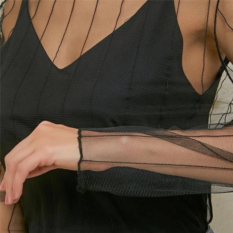 Transparent Mesh See Through Top for Women