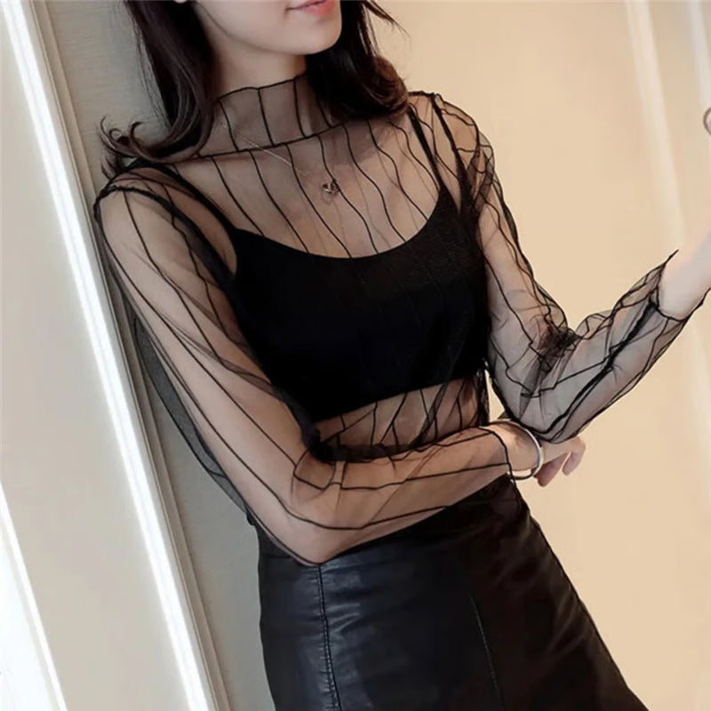 Transparent Mesh See Through Top for Women
