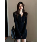 Elegant Dresses For Women, Sexy Solid Turtleneck, Full Sleeves Sheath Long Party Dress, Female Fashion Vestidos